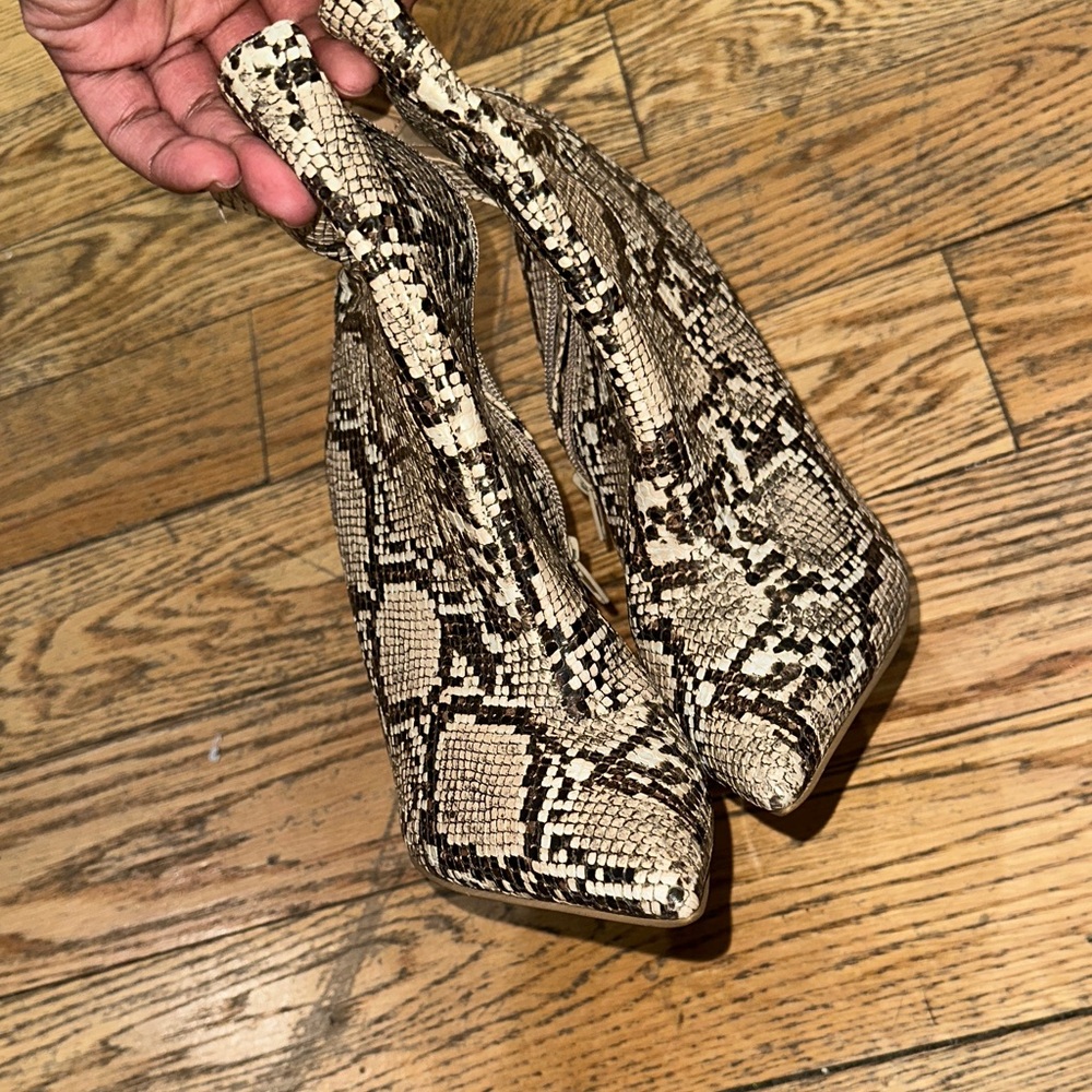 Express Snakeskin Heeled Boots